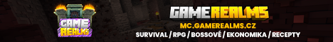 GameRealms.cz - Survival/Rpg ✨ Oneblock 🧩 Bossové/Crafting 🔥 Enchanty ➰ [1.17- 1.20.x] banner